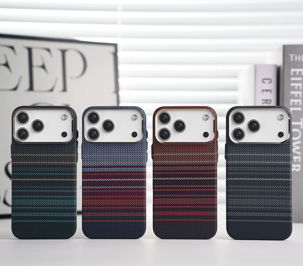 Backheal Ultra-Slim Magnetic Case for iPhone 17 16 15 14 Pro Max - Classic Carbon Fiber Stripe Design - Thin Shockproof Protective Cover