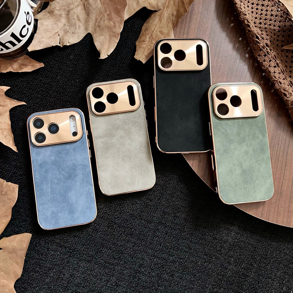 Backheal Luxury Sheepskin Leather Case for iPhone 17 16 15 14 13 12 11 Pro Max - Classic Business Style - Soft PU Leather Slim Protective Cover