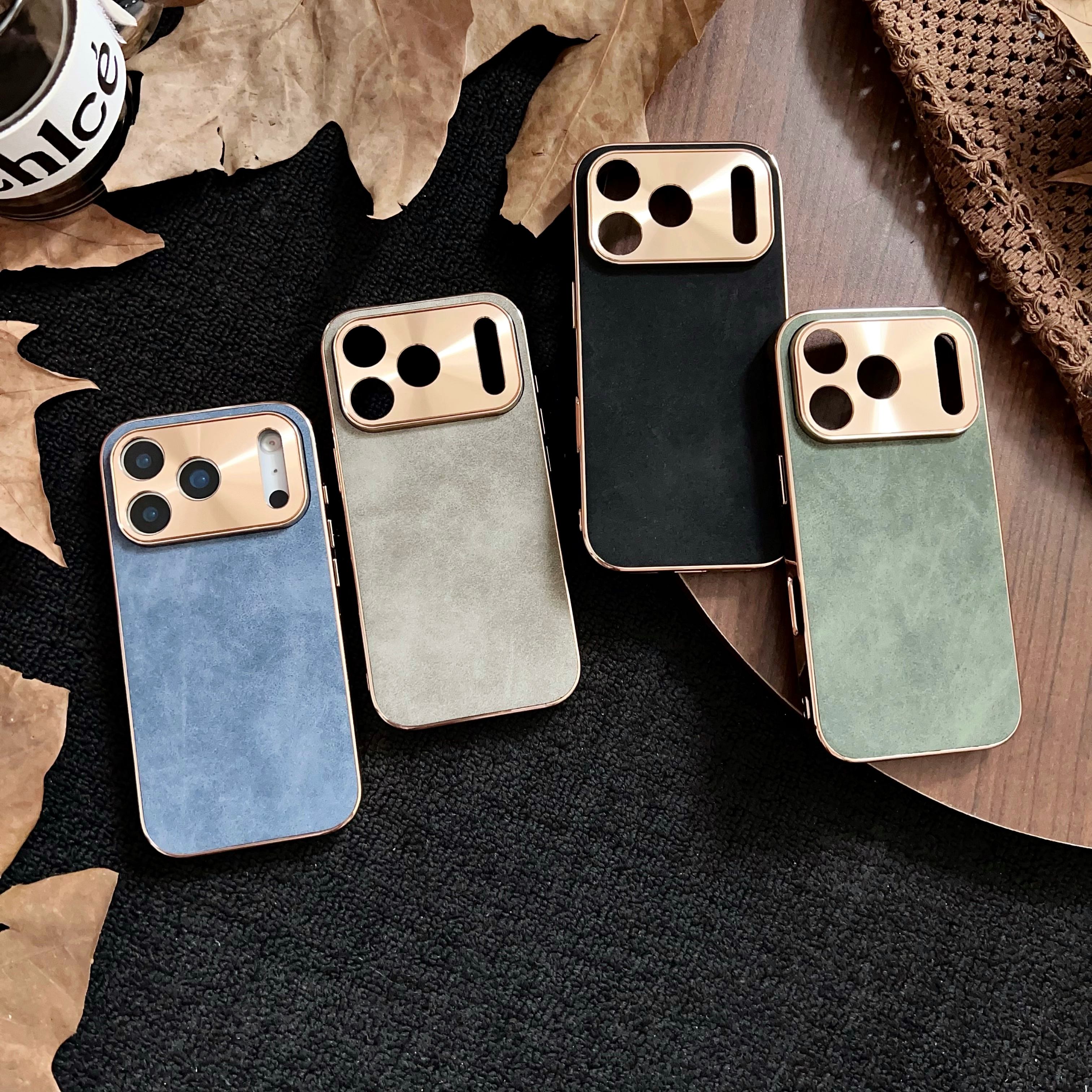 Backheal Luxury Sheepskin Leather Case for iPhone 17 16 15 14 13 12 11 Pro Max - Classic Business Style - Soft PU Leather Slim Protective Cover