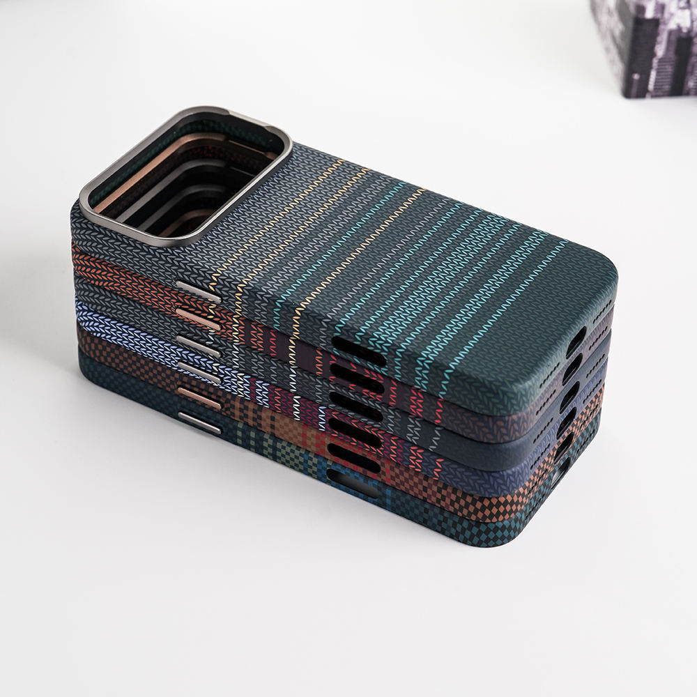 Backheal Ultra-Slim Magnetic Case for iPhone 17 16 15 14 Pro Max - Classic Carbon Fiber Stripe Design - Thin Shockproof Protective Cover