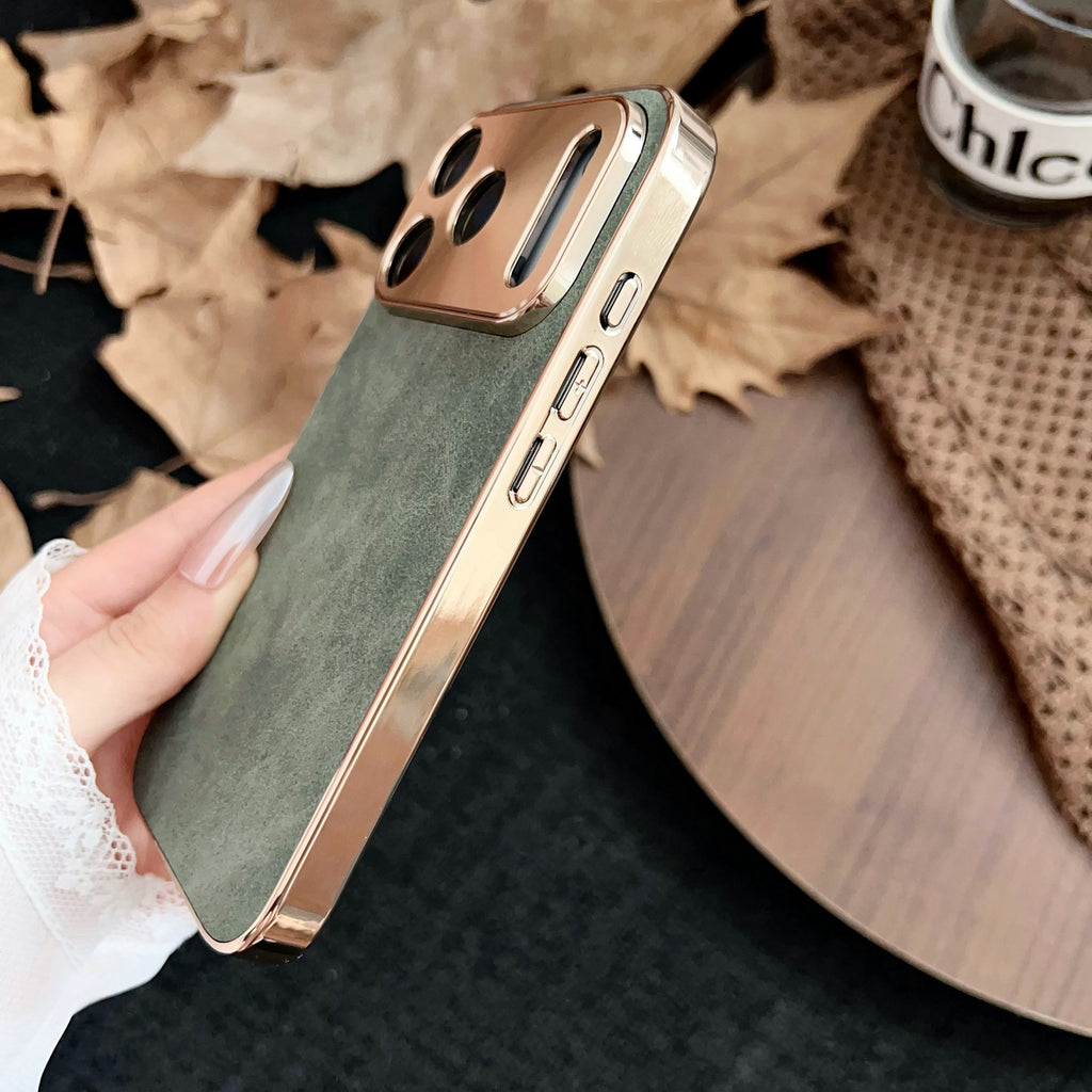 Backheal Luxury Sheepskin Leather Case for iPhone 17 16 15 14 13 12 11 Pro Max - Classic Business Style - Soft PU Leather Slim Protective Cover