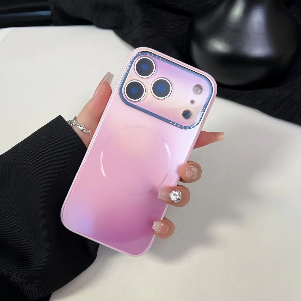 Backheal Artistic Ink Wash Gradient Aurora Case for iPhone 17 Air 16 15 14 13 12 11 Pro Max - Matte Magnetic Armor Cover - Slim Shockproof Aesthetic Shell