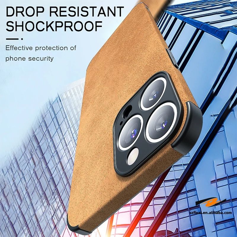 Backheal Luxury Sheepskin Texture Leather Case for iPhone 17 16 15 14 13 12 11 Pro Max - Classic Solid Color Soft TPU - Premium Slim Protective Cover