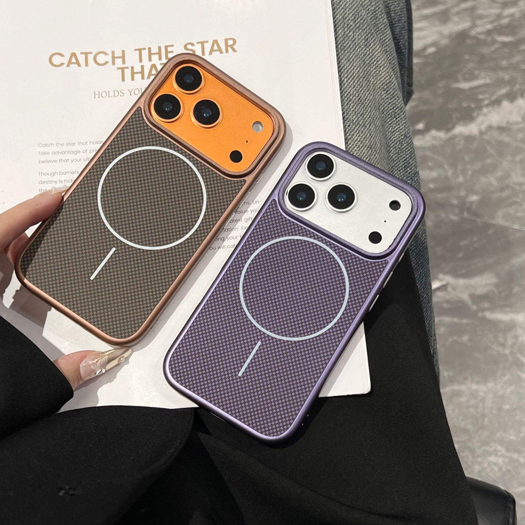 Backheal Ultra-Thin Magnetic Carbon Fiber Case for iPhone 17 Air 16 15 14 13 Pro Max - Hard Matte PC Shockproof Cover - Minimalist Slim Protective Shell