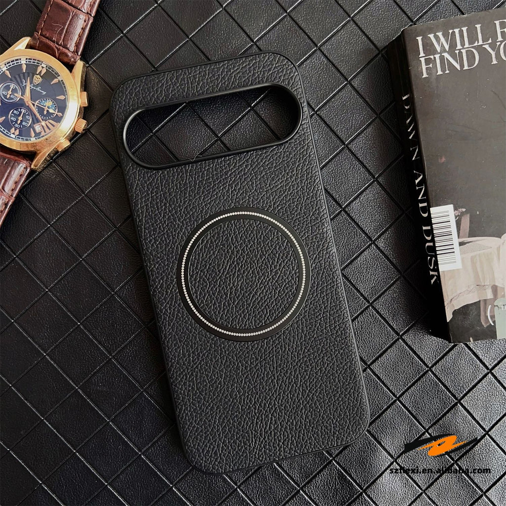 Backheal Premium Matte PU Leather & Canvas Case for Google Pixel 10 Pro XL, 9, 8, 7, 6 Series - Magnetic Wireless Charging Cover - Luxury Fabric Texture Slim Case