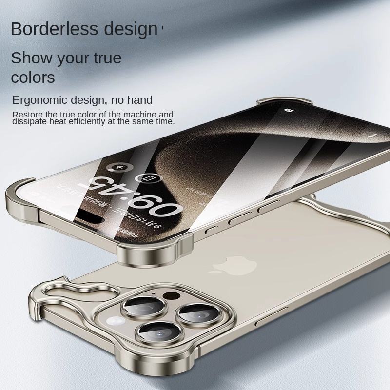 Backheal Futuristic Armor Skeleton Metal Case for iPhone 17 16 15 14 Pro Max - Frameless Hollow Heat Dissipation Cover - Mechanical Cyberpunk Protective Guard