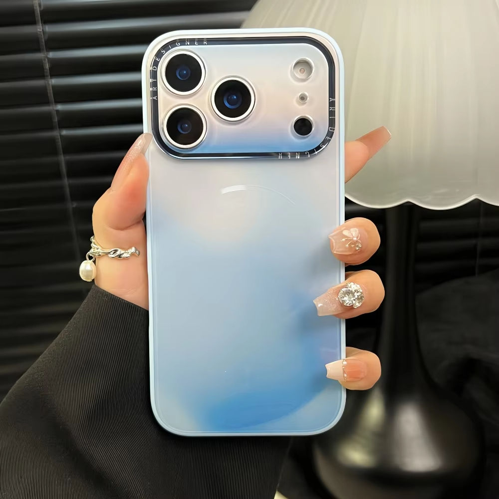 Backheal Artistic Ink Wash Gradient Aurora Case for iPhone 17 Air 16 15 14 13 12 11 Pro Max - Matte Magnetic Armor Cover - Slim Shockproof Aesthetic Shell