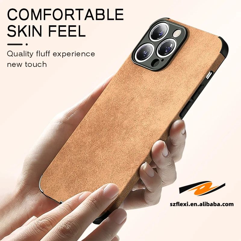 Backheal Luxury Sheepskin Texture Leather Case for iPhone 17 16 15 14 13 12 11 Pro Max - Classic Solid Color Soft TPU - Premium Slim Protective Cover