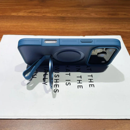 Backheal Classic Magnetic Ring Holder Case with Lanyard for iPhone 17 Air 16 15 14 13 12 11 Pro Max - Wireless Charging Support - Slim Shockproof Cover