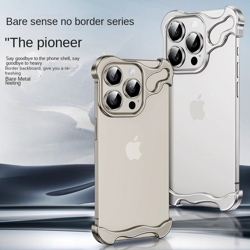 Backheal Futuristic Armor Skeleton Metal Case for iPhone 17 16 15 14 Pro Max - Frameless Hollow Heat Dissipation Cover - Mechanical Cyberpunk Protective Guard