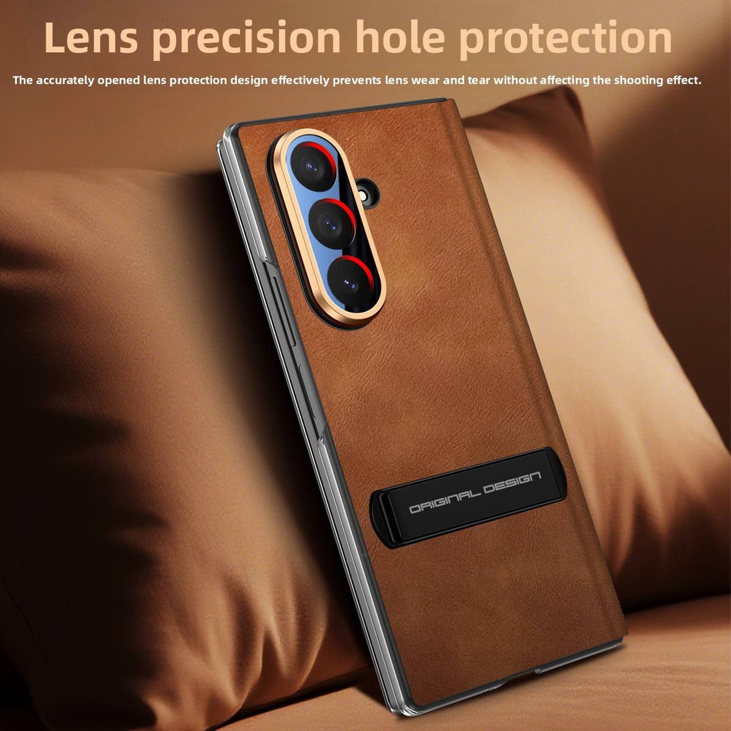 Backheal Ultra-Slim Magnetic Leather Case for Samsung Galaxy Z Fold 7 - Luxury Flip Cover with Built-in Screen Protector & Kickstand - Full Body Protection