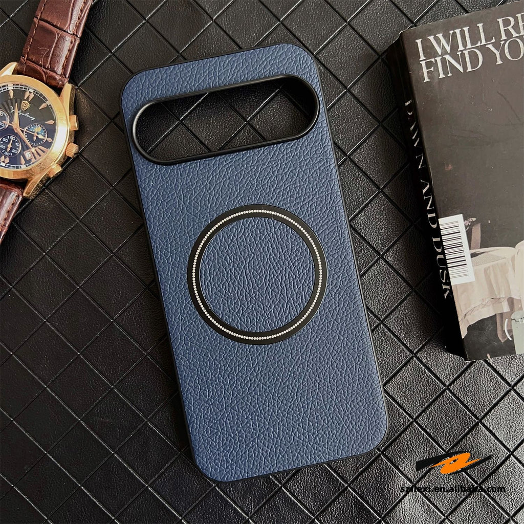 Backheal Premium Matte PU Leather & Canvas Case for Google Pixel 10 Pro XL, 9, 8, 7, 6 Series - Magnetic Wireless Charging Cover - Luxury Fabric Texture Slim Case