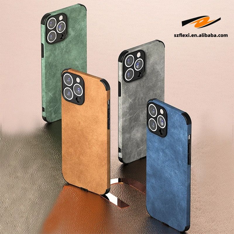 Backheal Luxury Sheepskin Texture Leather Case for iPhone 17 16 15 14 13 12 11 Pro Max - Classic Solid Color Soft TPU - Premium Slim Protective Cover