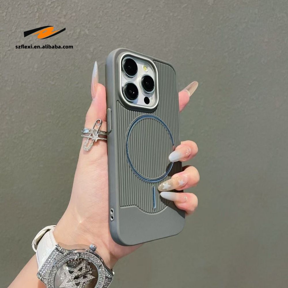 Backheal Fashion Wave Stripe Magnetic Case for iPhone 17 Air 16 15 14 13 12 11 Pro Max - Frosted PC & TPU Hybrid - Shockproof Chic Protective Cover