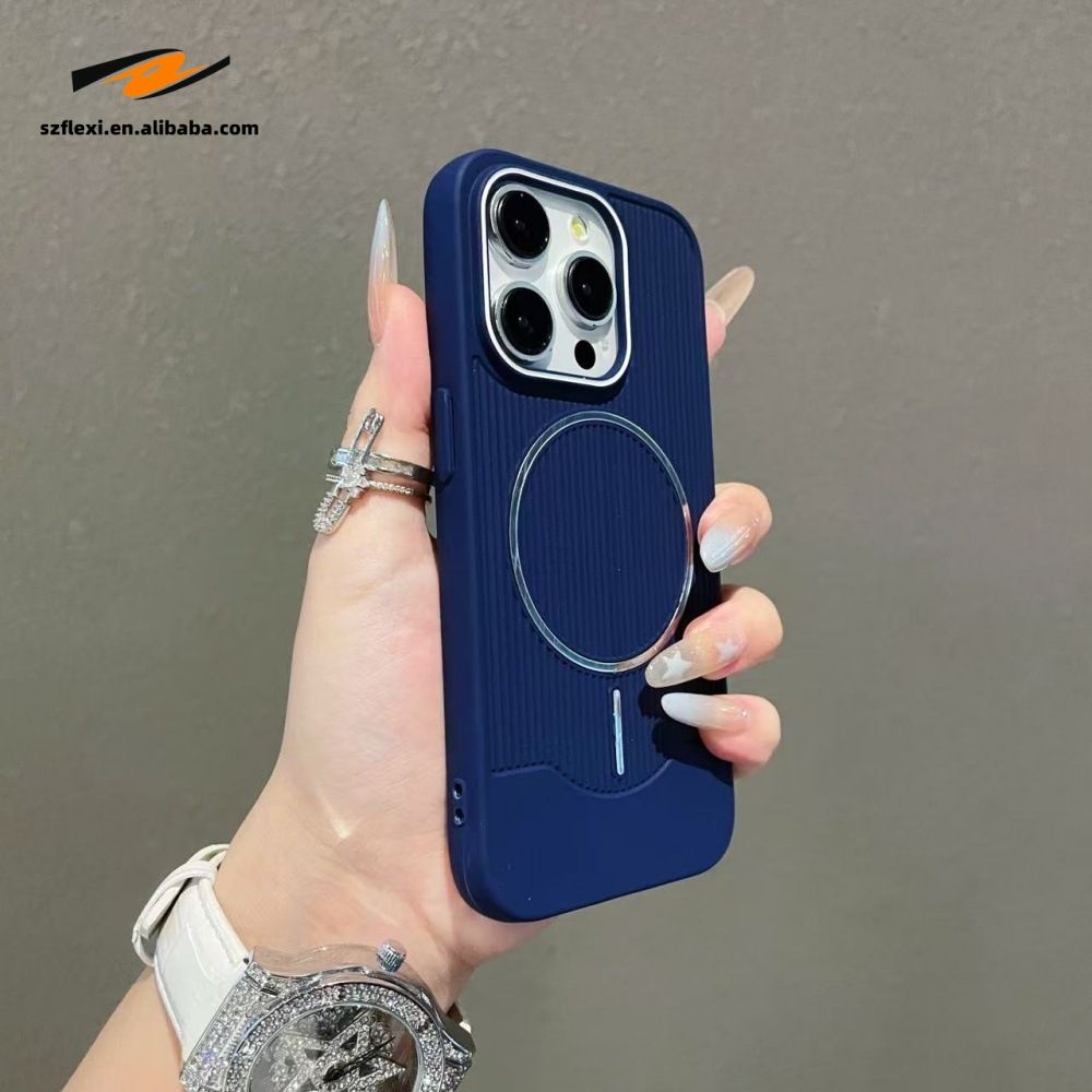 Backheal Fashion Wave Stripe Magnetic Case for iPhone 17 Air 16 15 14 13 12 11 Pro Max - Frosted PC & TPU Hybrid - Shockproof Chic Protective Cover