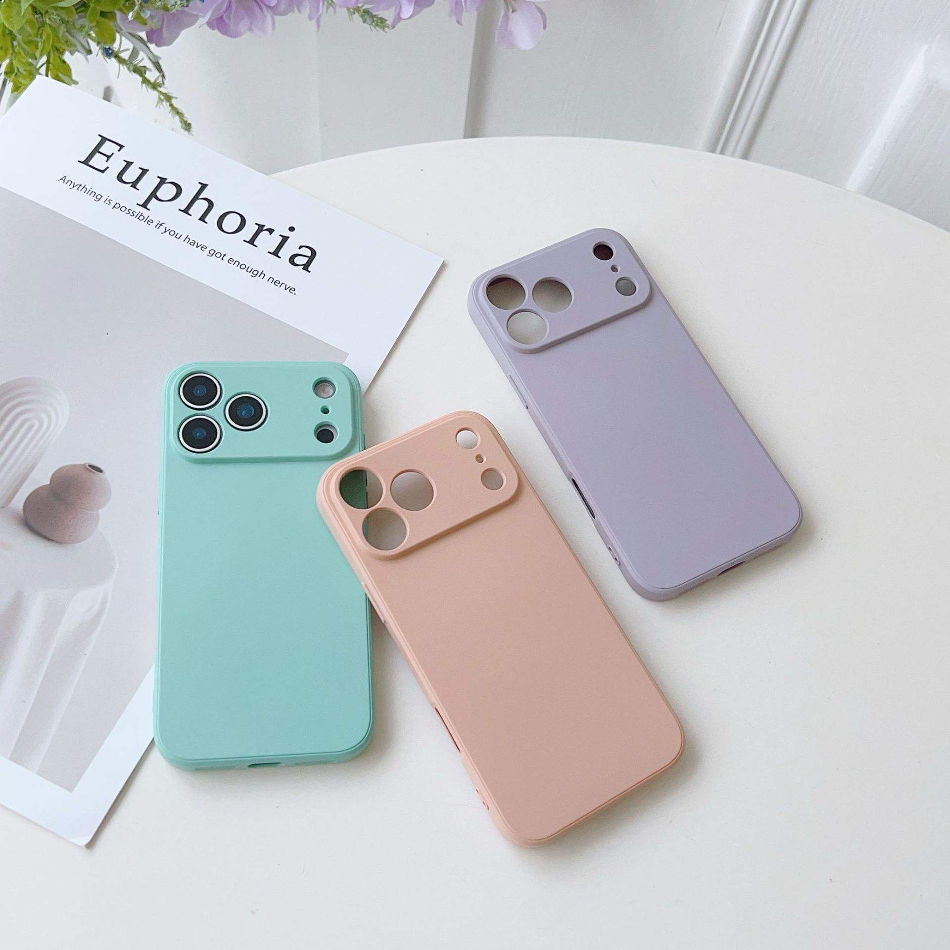 Backheal Premium Matte Soft Silicone Case for iPhone 17 16 15 14 Pro Max - Slim TPU Shockproof Cover - Minimalist Non-Slip Protective Case