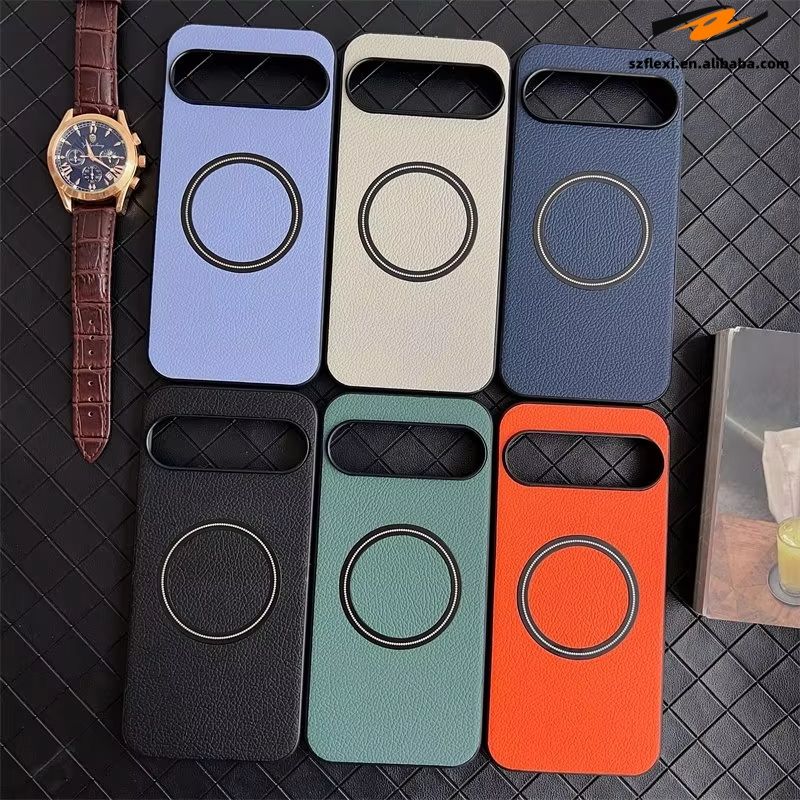 Backheal Premium Matte PU Leather & Canvas Case for Google Pixel 10 Pro XL, 9, 8, 7, 6 Series - Magnetic Wireless Charging Cover - Luxury Fabric Texture Slim Case
