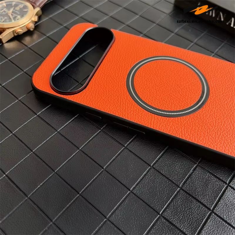 Backheal Premium Matte PU Leather & Canvas Case for Google Pixel 10 Pro XL, 9, 8, 7, 6 Series - Magnetic Wireless Charging Cover - Luxury Fabric Texture Slim Case